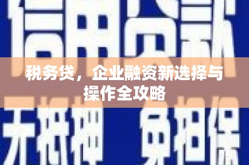依兰税务贷，企业融资新选择与操作全攻略