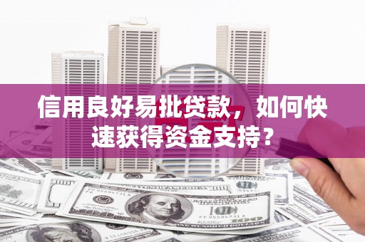 依兰信用良好易批贷款，如何快速获得资金支持？