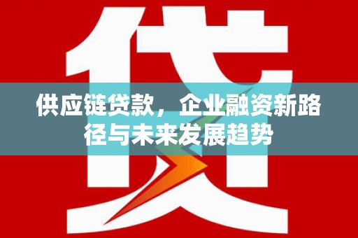 依兰供应链贷款，企业融资新路径与未来发展趋势