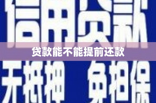 依兰贷款能不能提前还款