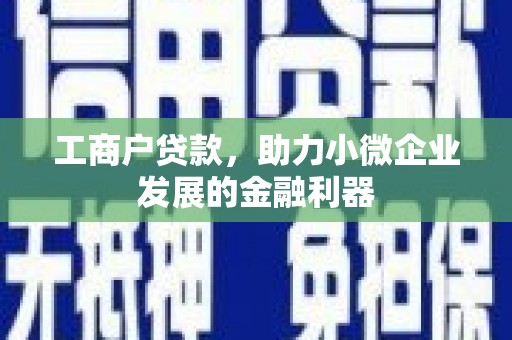 依兰工商户贷款，助力小微企业发展的金融利器
