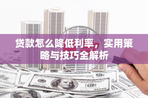 依兰贷款怎么降低利率，实用策略与技巧全解析