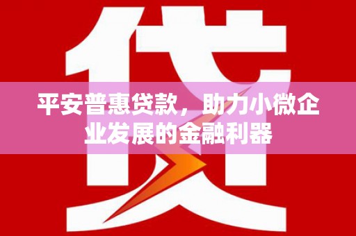 依兰平安普惠贷款，助力小微企业发展的金融利器