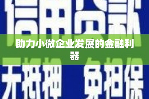 依兰助力小微企业发展的金融利器
